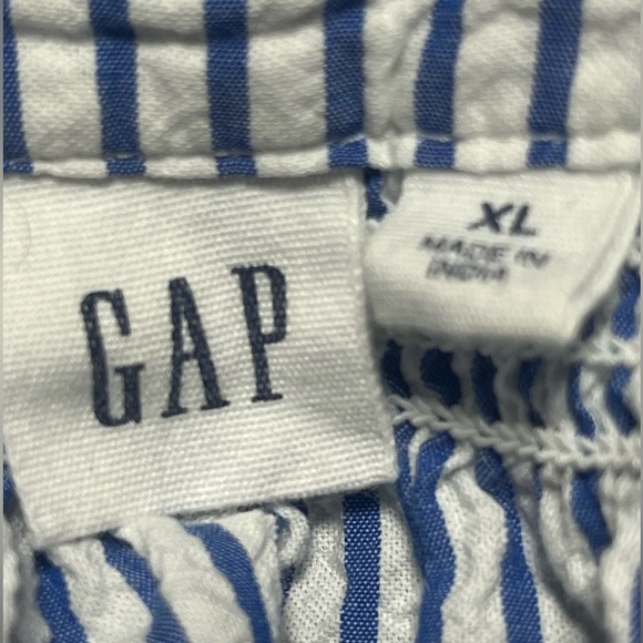 GAP Classic Blue and White Striped PEASANT BLOUSE, WOMEN SIZE XL - Picture 3 of 11